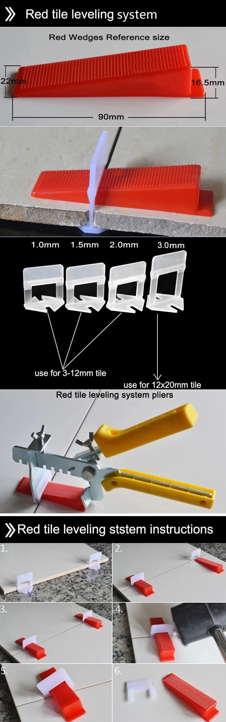 Spacer Tile Leveling System Plastic Clip Tile Levelling System Pliers Tool for Floor and Wall